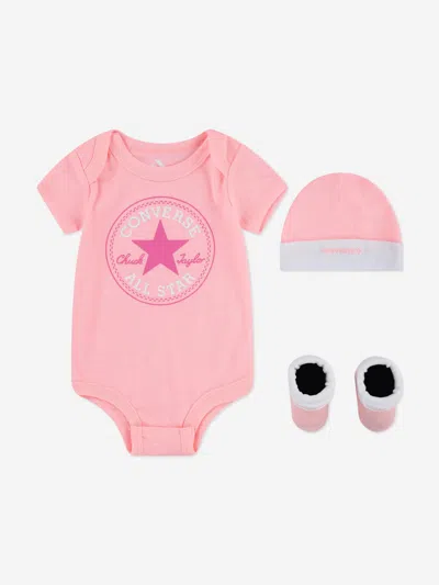 Converse Baby Girls Classic Ctp 3 Piece Set In Pink