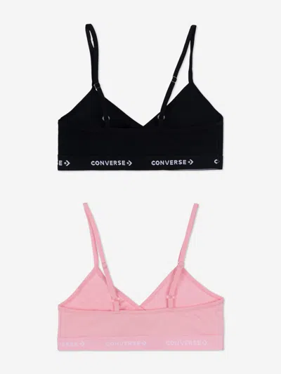 Converse Girls 2 Pack Triangle Bralette Set Pink In Pink