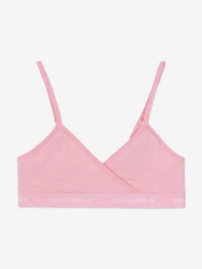 Converse Girls 2 Pack Triangle Bralette Set Pink In Pink