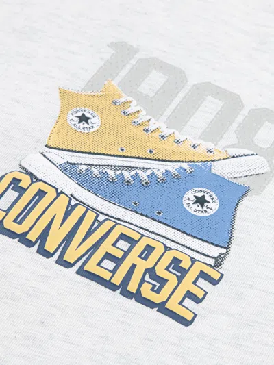 Converse Boys Retro Front Back Trainers T-shirt In Grey