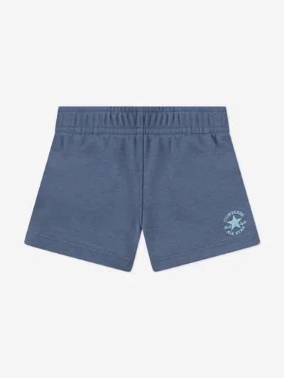 Converse Girls Boxy T-shirt And Shorts Set In Blue