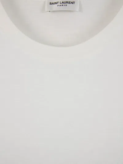 Saint Laurent Reverse Logo T-shirt 'naturel/noir' In White