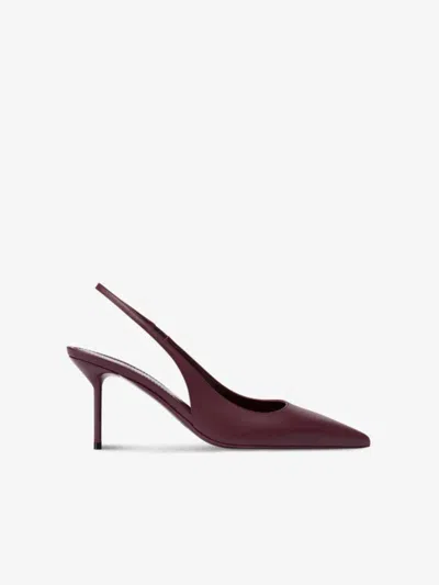 Paris Texas Pointed Toe Patent Slingback Heels With 70 Mm Stiletto In Burgundy