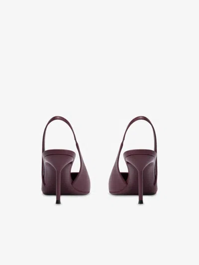 Paris Texas Pointed Toe Patent Slingback Heels With 70 Mm Stiletto In Burgundy