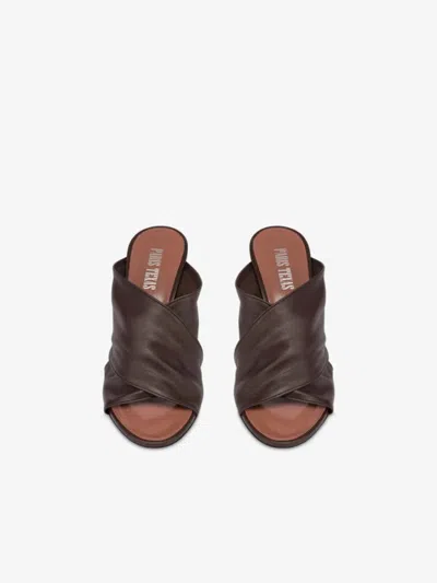 Paris Texas Maria Mule 75 Slipper-mule In Brown Leather In Brown