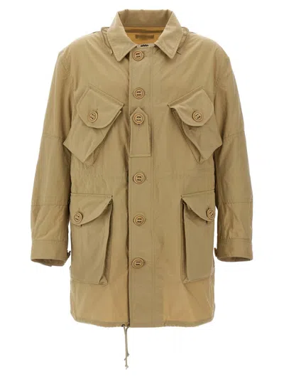 Junya Watanabe X C.p. Company Trenchcoat Mit Kapuze In Beige