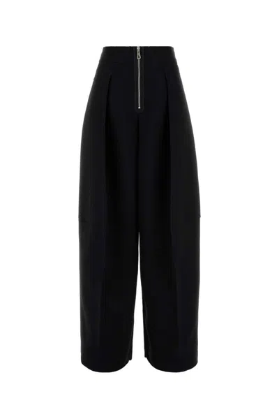 Jean Paul Gaultier Womens Black The Heavy Crepe Bonded Wide-leg High-rise Woven Trousers In Black