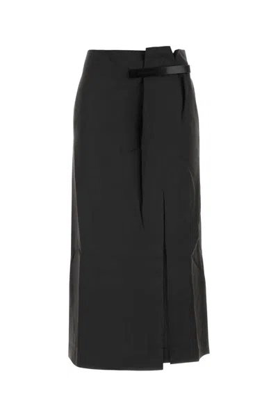 Jw Anderson Graphite Viscose Blend Skirt In Grey