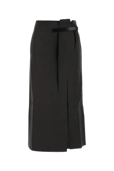 Jw Anderson Graphite Viscose Blend Skirt In Grey