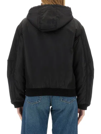 Mm6 Maison Margiela Mm6 By Maison Margiela Cropped Hooded Jacket With Ribbed Cuffs In Black