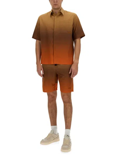 Msgm Cotton Bermuda Shorts In Multicolor