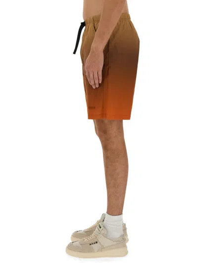 Msgm Cotton Bermuda Shorts In Multicolor