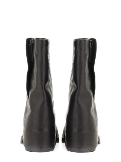 Ash Tijuana Draped Black Calf Leather Ankle Boots In Black