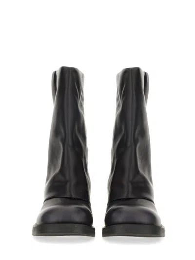 Ash Tijuana Draped Black Calf Leather Ankle Boots In Black