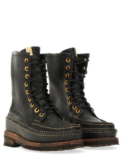 Visvim Grizzly Camper Hi-folk Boot In Black