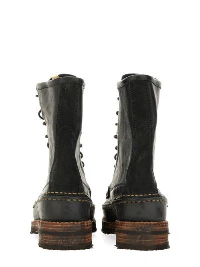 Visvim Grizzly Camper Hi-folk Boot In Black
