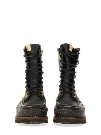 Visvim Grizzly Camper Hi-folk Boot In Black