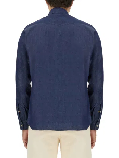 Lardini Regular Fit Shirt With Chest Pockets In Blue