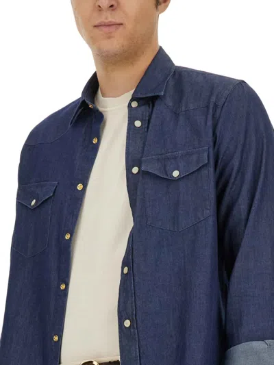 Lardini Regular Fit Shirt With Chest Pockets In Blue