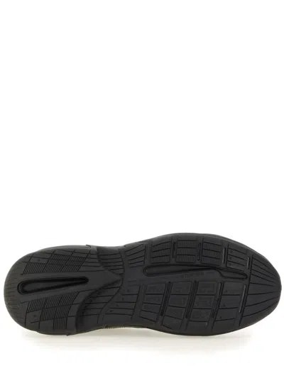 Balmain Black Run-row Leather Sneakers In Black