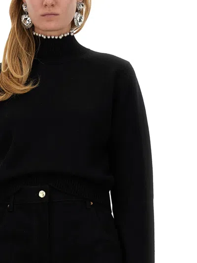 Nina Ricci Bead-embellished Wool-blend Jumper In Black