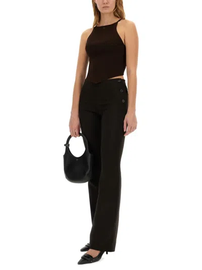 Courrèges Tailored Bootcut Pants In Technical Jersey In Black