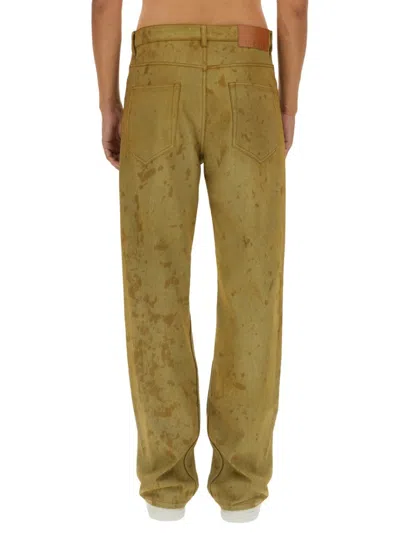 Msgm Distressed Denim Pants With Belt Loops In Neutrals