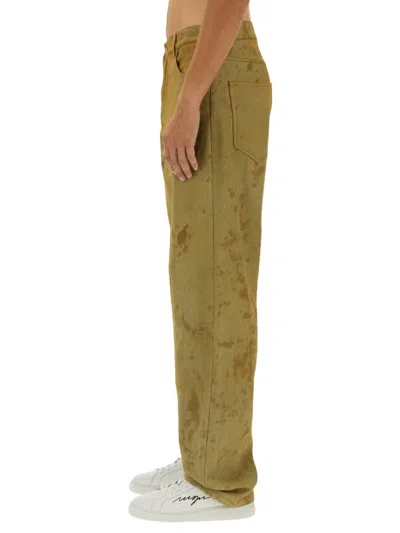 Msgm Distressed Denim Pants With Belt Loops In Neutrals