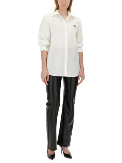 Moschino Cotton Shirt With Long Sleeves And Regular Fit In White