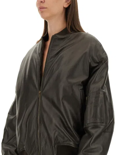Salvatore Santoro Black Ovine Leather Bomber Jacket In Black