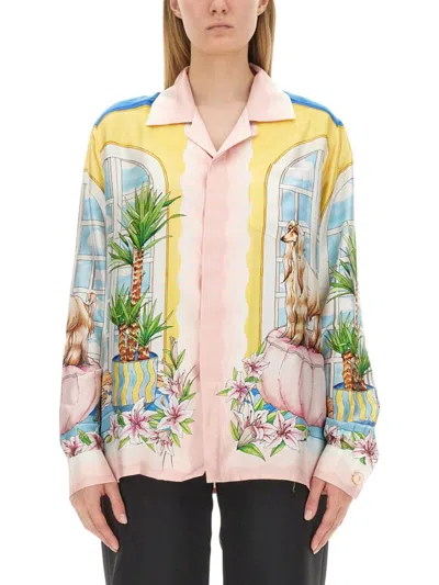 Casablanca Ladies Apartement Dans Les Airs Printed Shirt In Multicolor