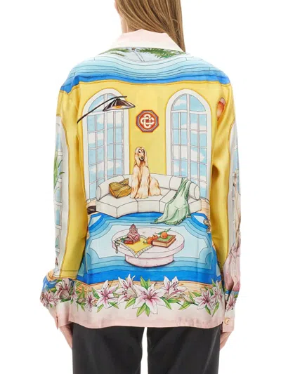 Casablanca Ladies Apartement Dans Les Airs Printed Shirt In Multicolor