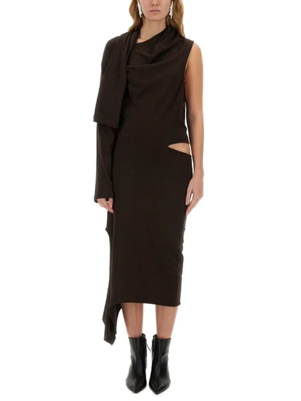 Courrèges One Shoulder Dress With Asymmetric Cut-out Detail