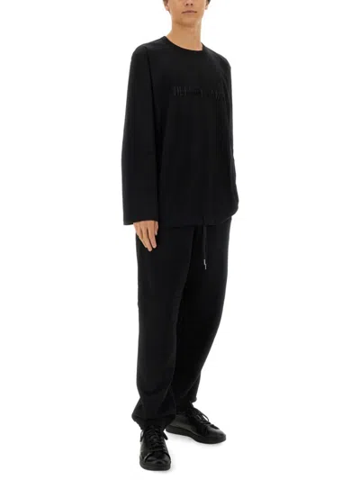 Helmut Lang Drawstring Waist Pants With Relaxed Fit In Black
