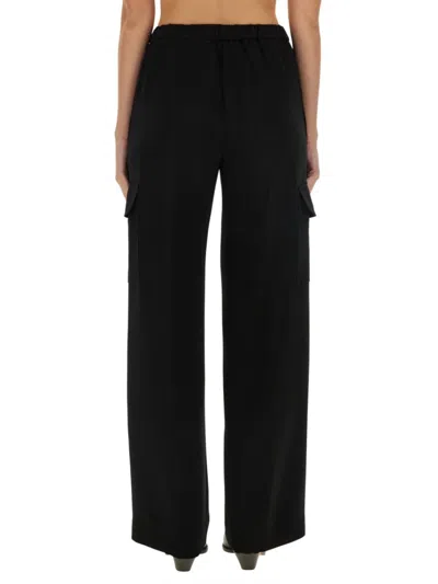 Aspesi Trousers With Multiple Pockets And Elastic Waistband In Black