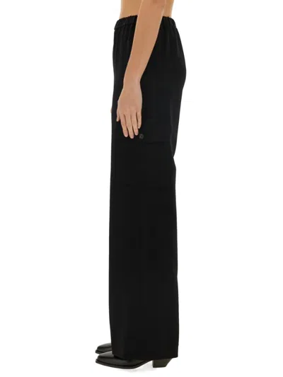 Aspesi Trousers With Multiple Pockets And Elastic Waistband In Black