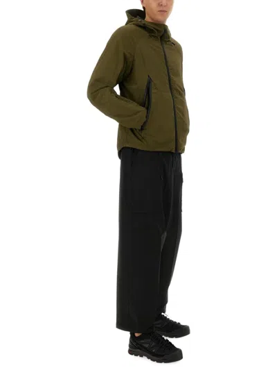 Jg1 Textured Nylon Hooded Jacket In Green