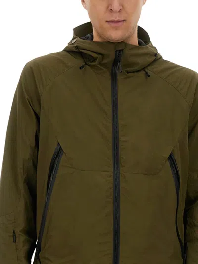 Jg1 Textured Nylon Hooded Jacket In Green