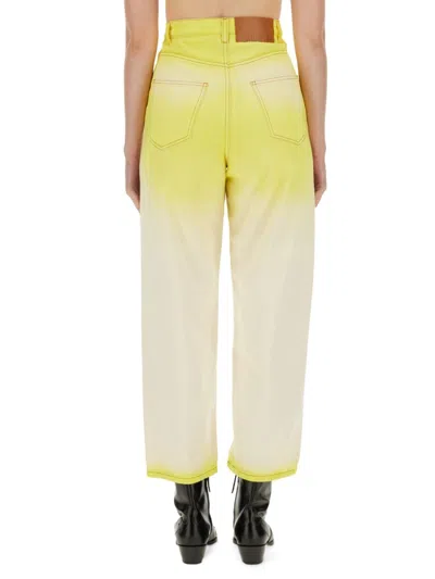 Msgm Cotton Jeans In Yellow