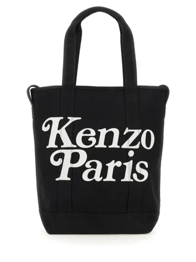 Kenzo Structured Black Leather Handbag With Dual Handles In Black
