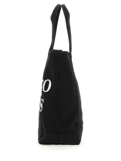Kenzo Structured Black Leather Handbag With Dual Handles In Black