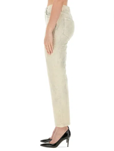 Moschino Faded Wash Cropped Jeans In Neutrals