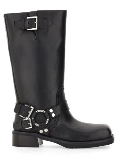 Michael Michael Kors 40f4cbfb7l Womens Buckle Leather Mid-calf Boots In Black