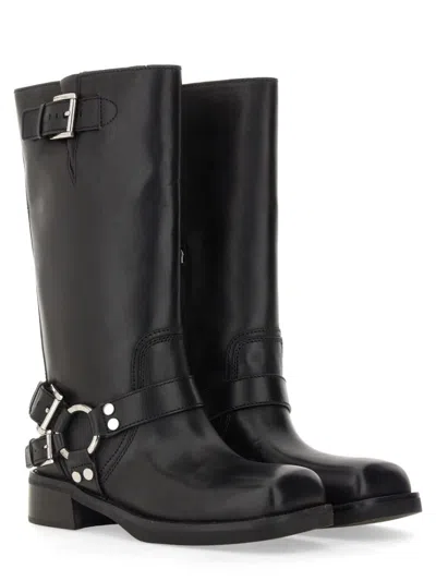 Michael Michael Kors 40f4cbfb7l Womens Buckle Leather Mid-calf Boots In Black