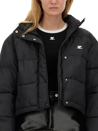Courrèges Courreges Women Down Jacket With Logo In Black