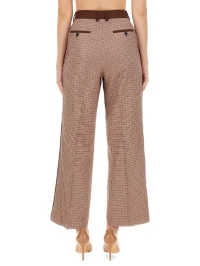 Ps By Paul Smith Ps Paul Smith Pleat Detailed Check Patterned Trousers In Brown