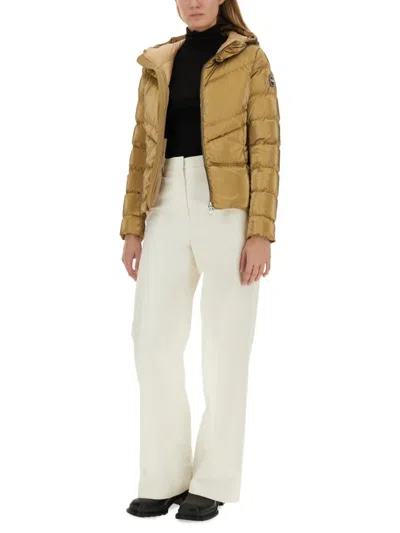 Colmar Originals Fitted Down Jacket With Hood In Neutrals