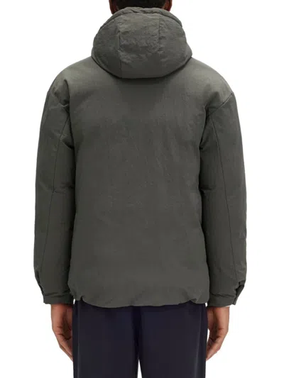 Fred Perry Padded Jacket With Hood And Drawstrings In Green
