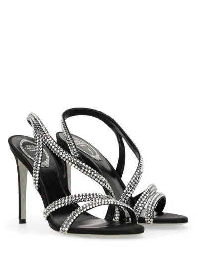 René Caovilla 105mm Lisa Sandals In Grey
