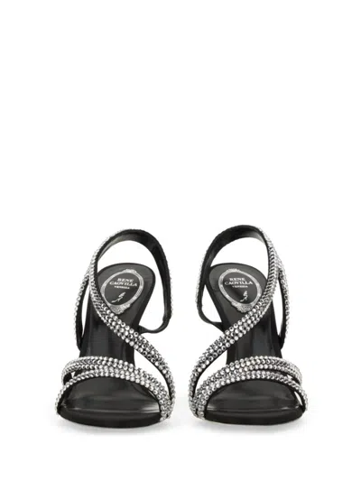 René Caovilla 105mm Lisa Sandals In Grey